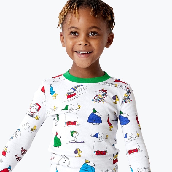 Peanuts® Snoopy® Holiday Kids Organic Cotton Pajama Set - PBK - Picture 1 of 8
